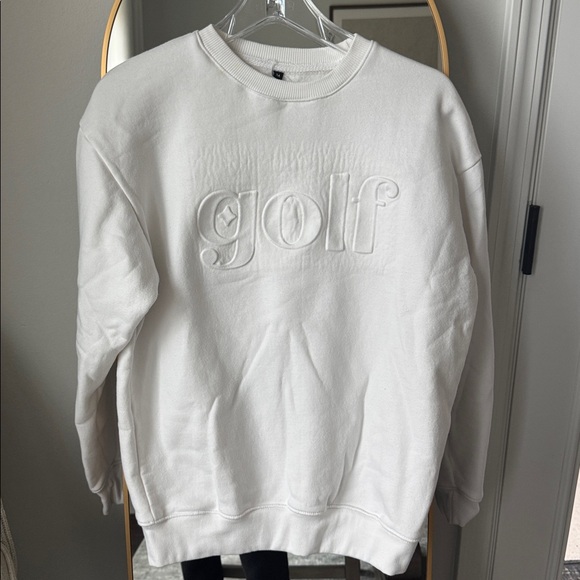 Sweaters - Golf Embroidered White Sweatshirt